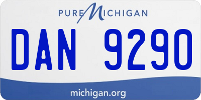 MI license plate DAN9290
