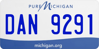 MI license plate DAN9291