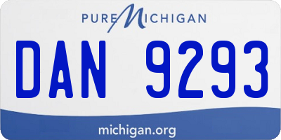 MI license plate DAN9293