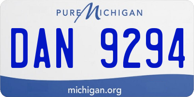 MI license plate DAN9294