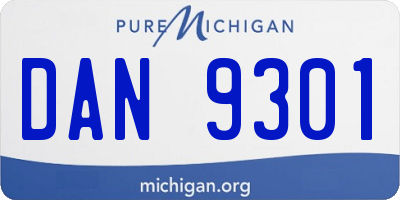 MI license plate DAN9301