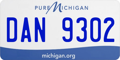 MI license plate DAN9302