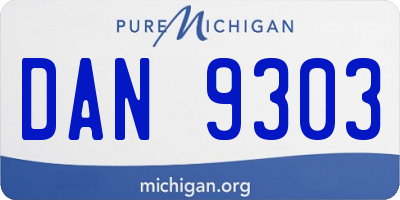MI license plate DAN9303