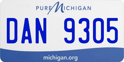 MI license plate DAN9305