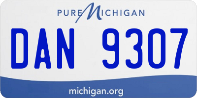 MI license plate DAN9307