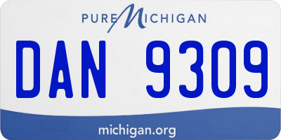 MI license plate DAN9309
