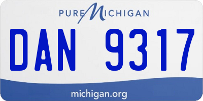 MI license plate DAN9317