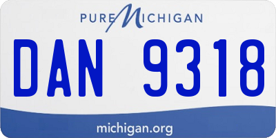 MI license plate DAN9318