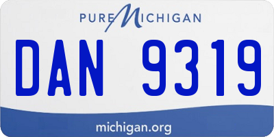 MI license plate DAN9319