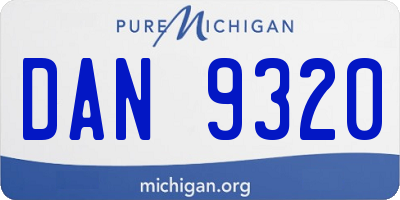 MI license plate DAN9320