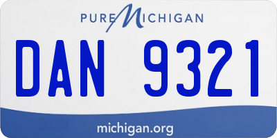 MI license plate DAN9321