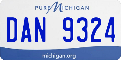 MI license plate DAN9324