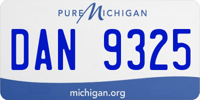 MI license plate DAN9325