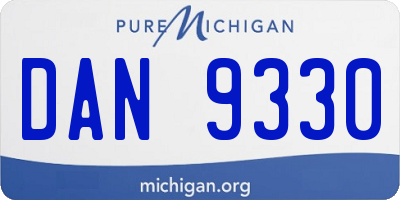 MI license plate DAN9330
