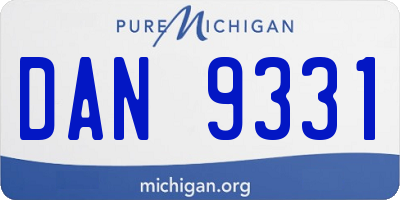 MI license plate DAN9331