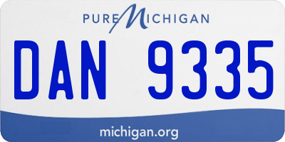 MI license plate DAN9335