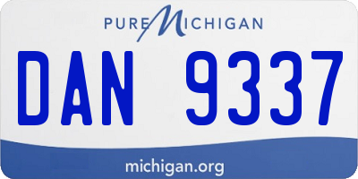 MI license plate DAN9337