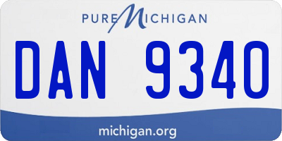 MI license plate DAN9340