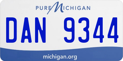 MI license plate DAN9344