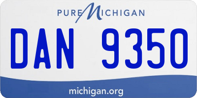 MI license plate DAN9350