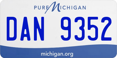 MI license plate DAN9352