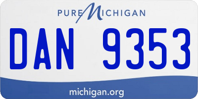 MI license plate DAN9353