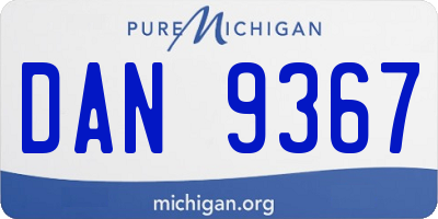 MI license plate DAN9367