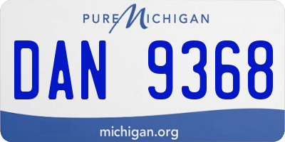 MI license plate DAN9368