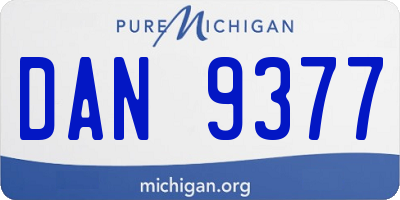 MI license plate DAN9377