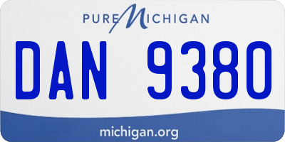 MI license plate DAN9380