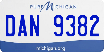 MI license plate DAN9382