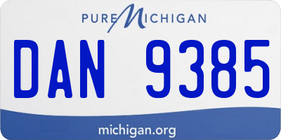 MI license plate DAN9385