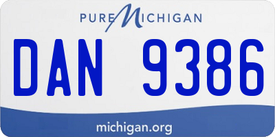 MI license plate DAN9386