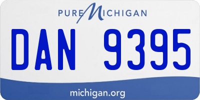MI license plate DAN9395