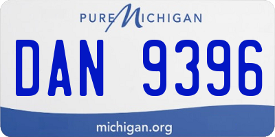 MI license plate DAN9396