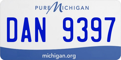 MI license plate DAN9397