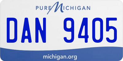 MI license plate DAN9405