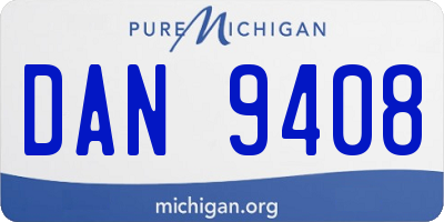 MI license plate DAN9408