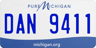 MI license plate DAN9411