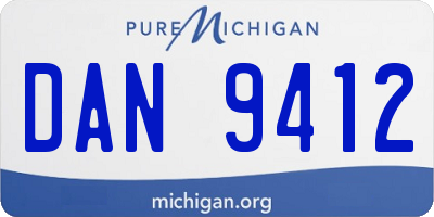 MI license plate DAN9412
