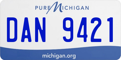 MI license plate DAN9421