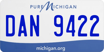 MI license plate DAN9422
