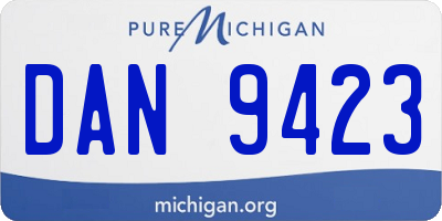 MI license plate DAN9423