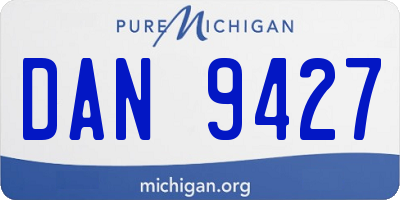 MI license plate DAN9427