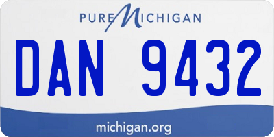 MI license plate DAN9432