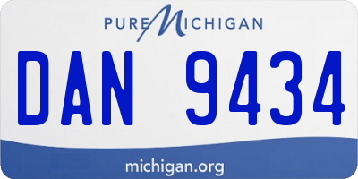 MI license plate DAN9434