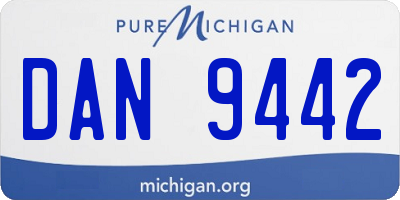 MI license plate DAN9442