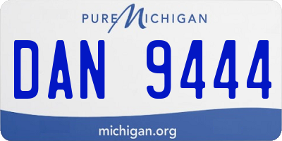 MI license plate DAN9444
