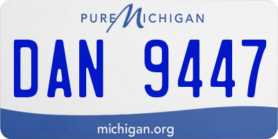 MI license plate DAN9447