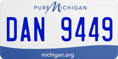 MI license plate DAN9449